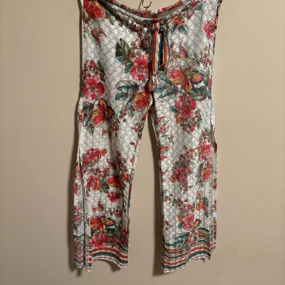 Becca by Rebecca Virtue Floral Crochet Lace Slit Wide Leg Swim Cover Size Small - Picture 2 of 10